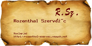 Rozenthal Szervác névjegykártya